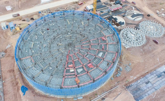 邦普宜化項(xiàng)目標(biāo)志性建筑“鳥巢”初具雛形！(圖1)