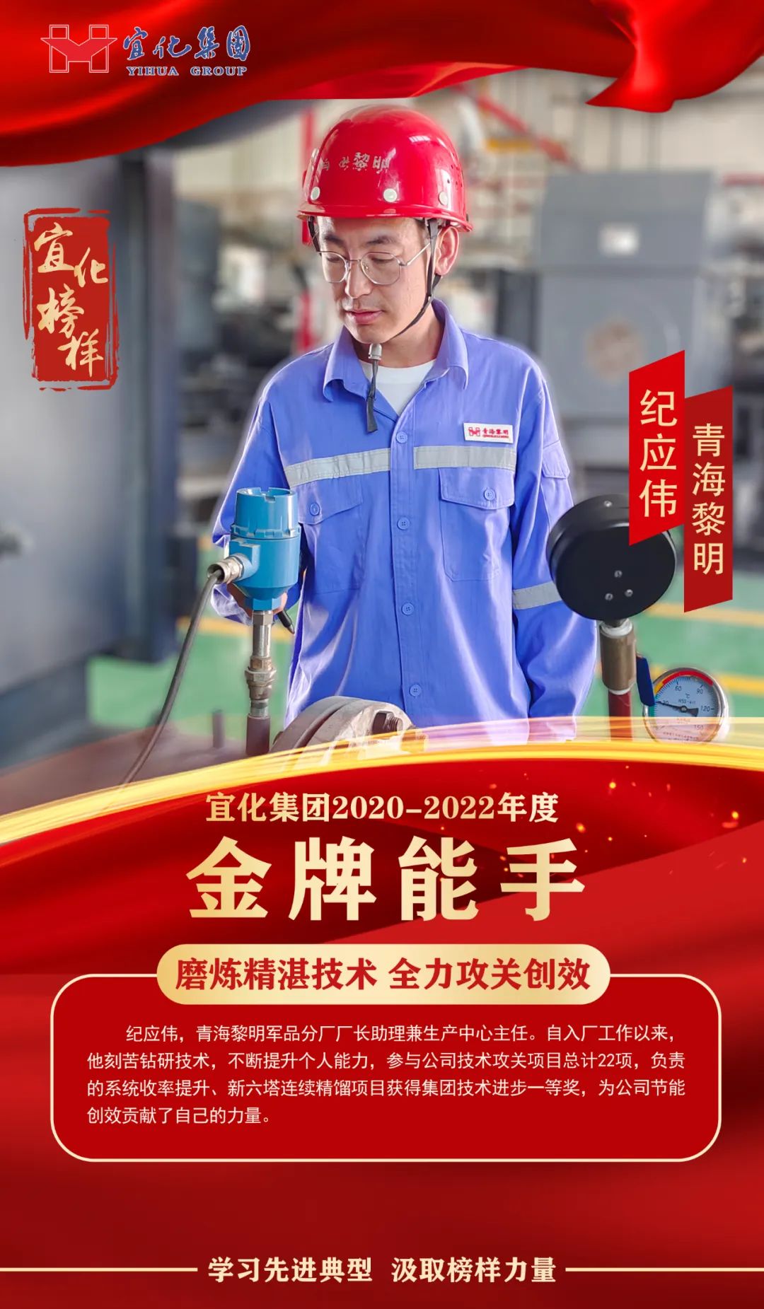 【宜化榜樣】金牌能手紀(jì)應(yīng)偉：磨煉精湛技術(shù)，全力攻關(guān)創(chuàng)效