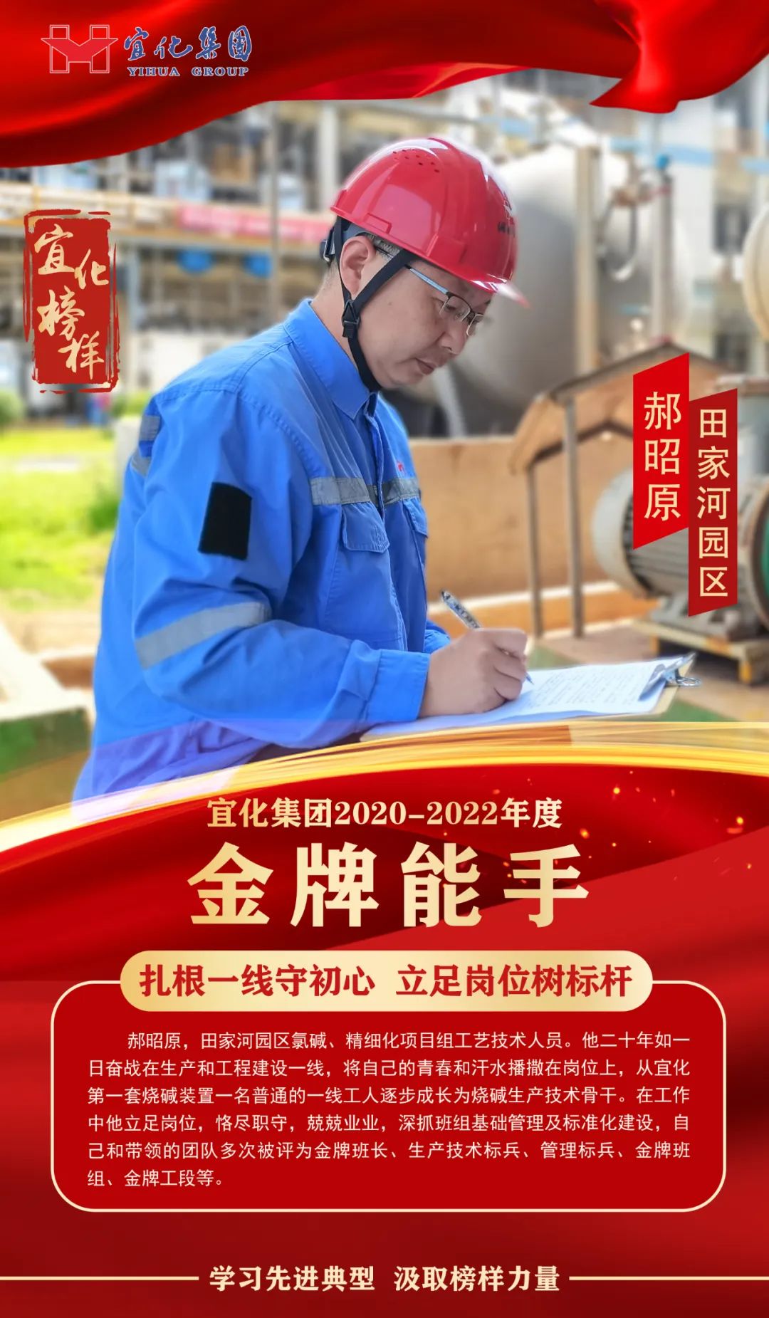 【宜化榜樣】金牌能手郝昭原：扎根一線守初心，立足崗位樹標(biāo)桿