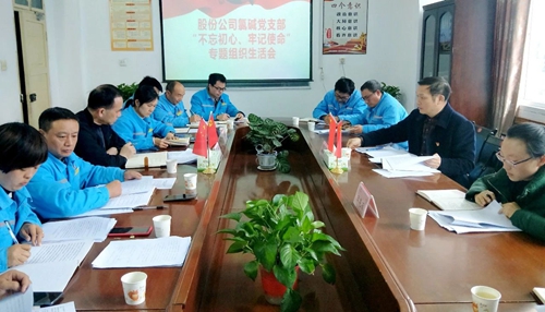 向宇飛列席指導股份公司氯堿黨支部“不忘初心、牢記使命”專題組織生活會